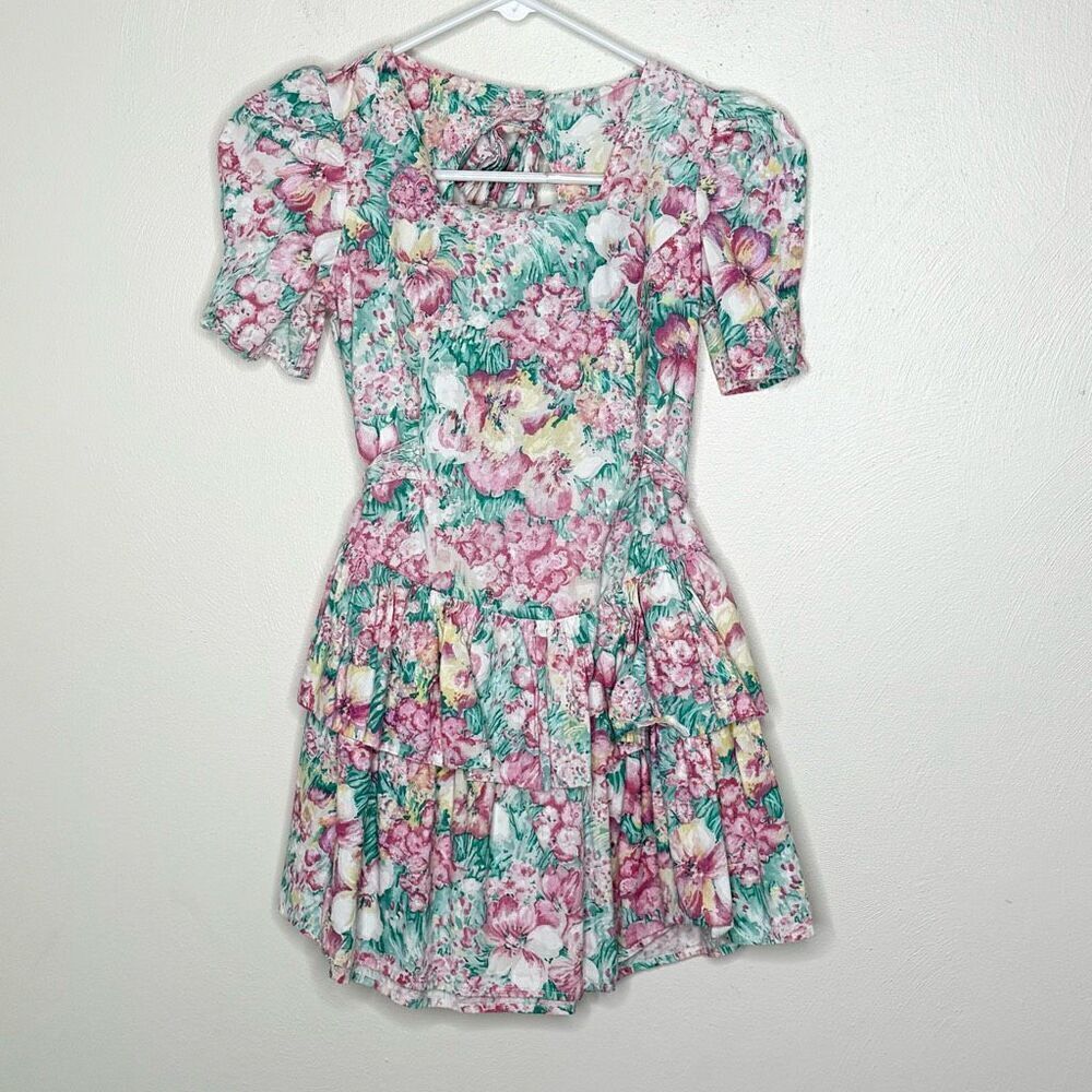 Racing Ribbons Vintage Floral Dress - Kids US 10